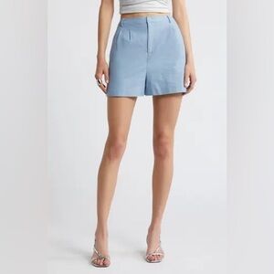 Open Edit High Waist Linen Blend Shorts
